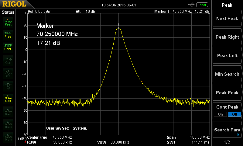 70MHz Final Preamp BPF