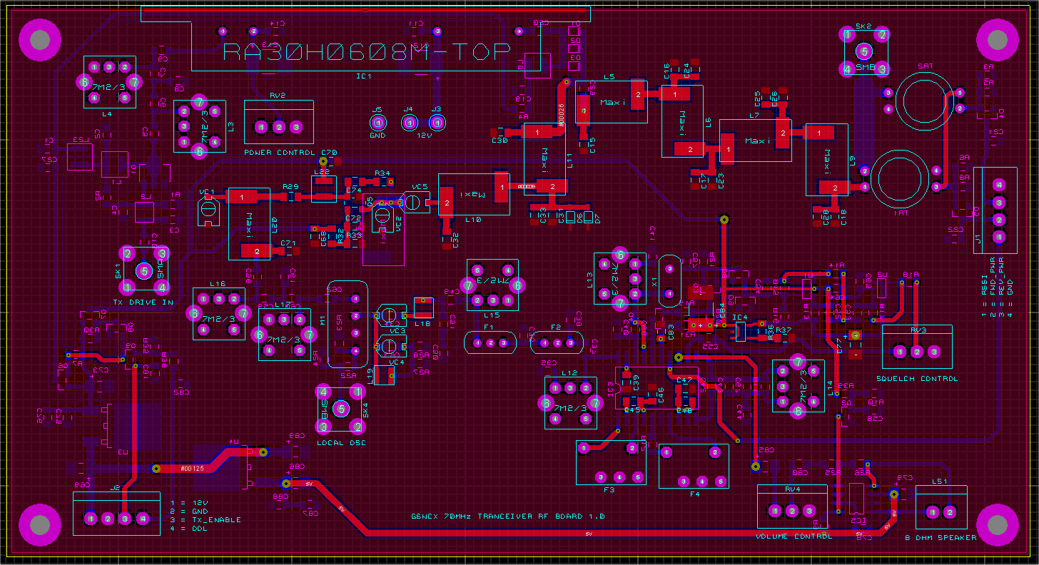 70MHz TRX RF PCB